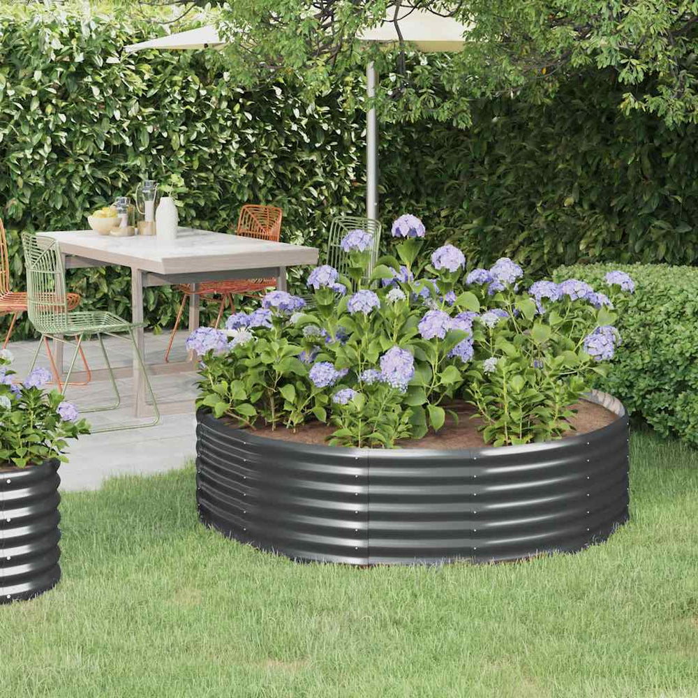 vidaXL Raised Garden Bed Galvanized Steel 140x140x36 cm Anthracite