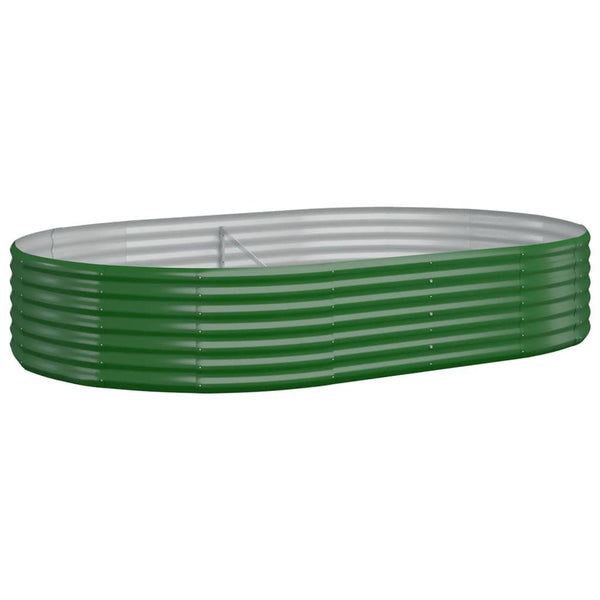 vidaXL Raised Garden Bed Galvanized Steel 214x140x36 cm Green