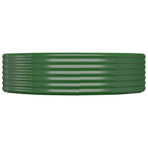 vidaXL Raised Garden Bed Galvanized Steel 214x140x36 cm Green