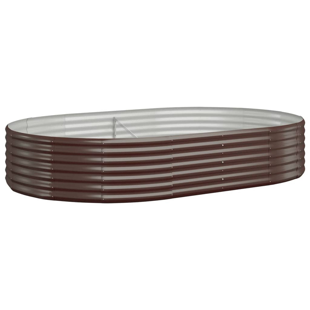 vidaXL Raised Garden Bed Galvanized Steel 214x140x36 cm Brown