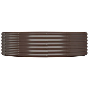 vidaXL Raised Garden Bed Galvanized Steel 214x140x36 cm Brown