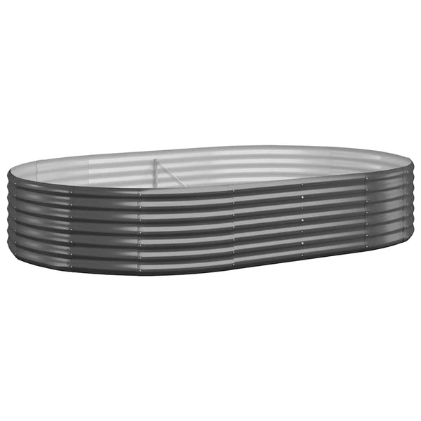 vidaXL Raised Garden Bed Galvanized Steel 214x140x36 cm Anthracite