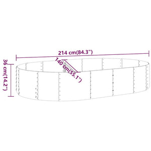 vidaXL Raised Garden Bed Galvanized Steel 214x140x36 cm Anthracite