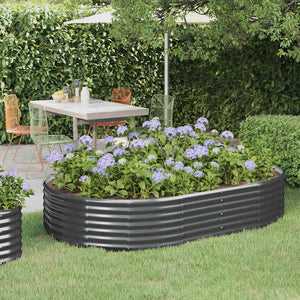 vidaXL Raised Garden Bed Galvanized Steel 214x140x36 cm Anthracite