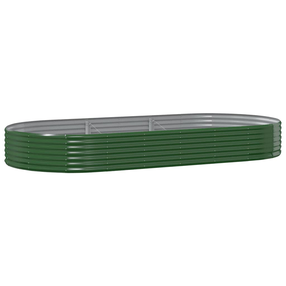 vidaXL Raised Garden Bed Galvanized Steel 296x140x36 cm Green