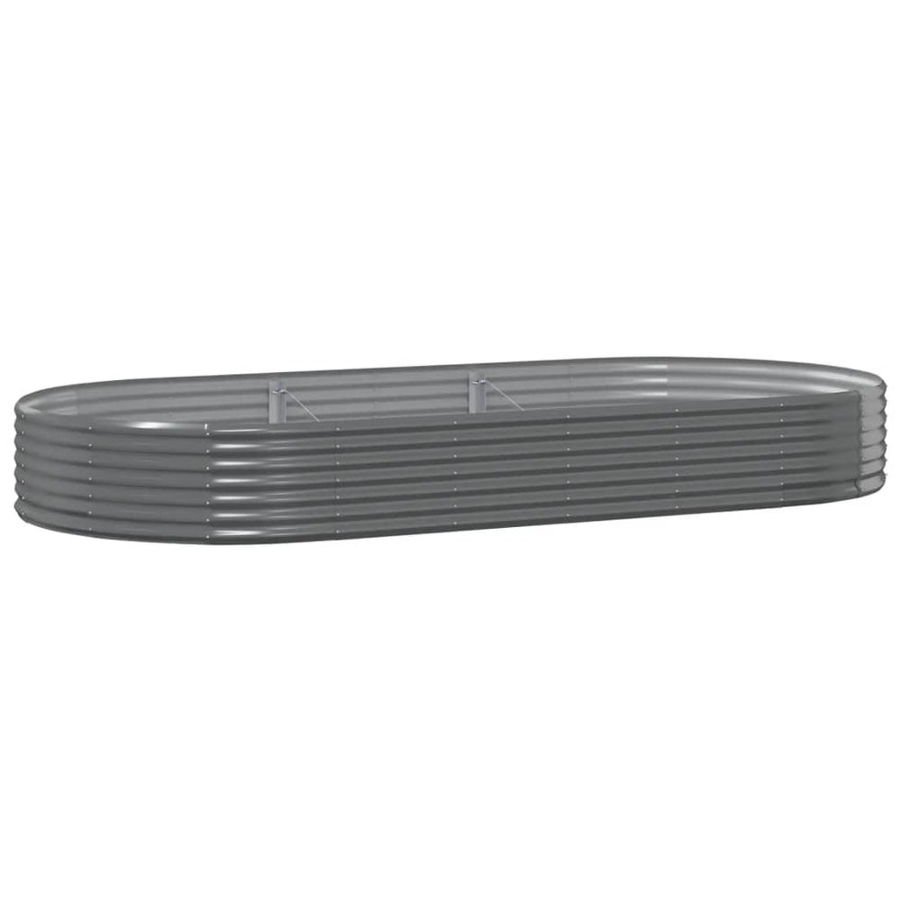 vidaXL Raised Garden Bed Galvanized Steel 296x140x36 cm Grey