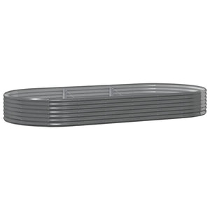 vidaXL Raised Garden Bed Galvanized Steel 296x140x36 cm Grey