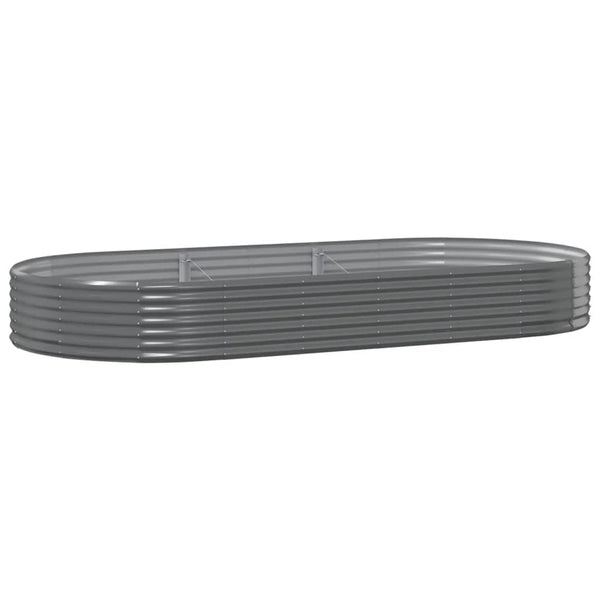 vidaXL Raised Garden Bed Galvanized Steel 296x140x36 cm Grey