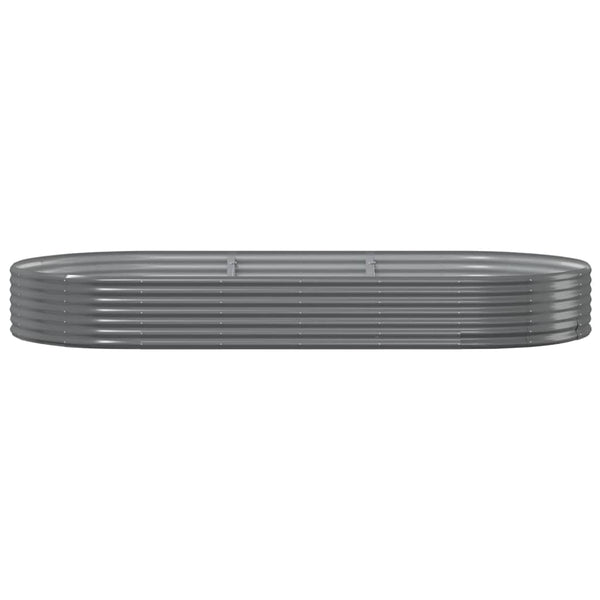 vidaXL Raised Garden Bed Galvanized Steel 296x140x36 cm Grey