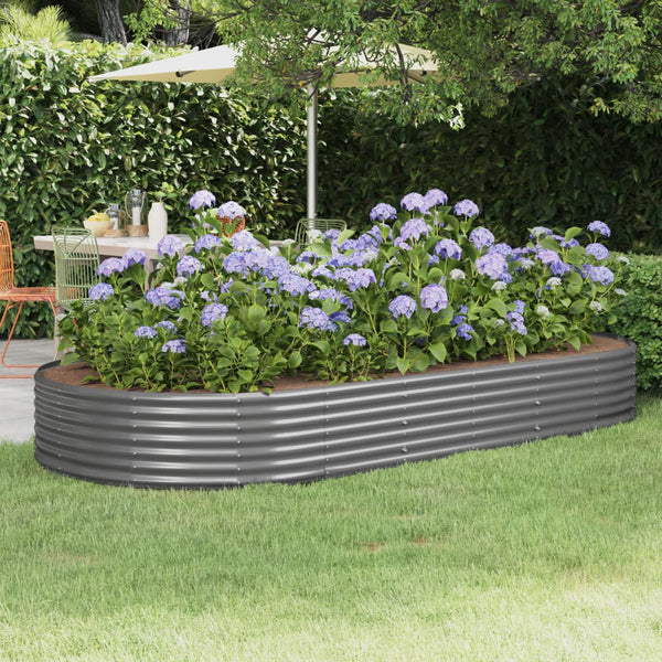 vidaXL Raised Garden Bed Galvanized Steel 296x140x36 cm Grey