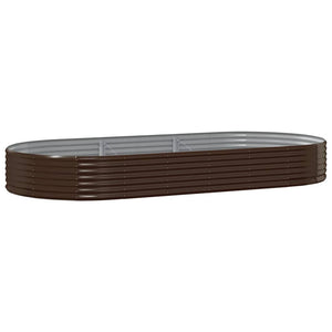 vidaXL Raised Garden Bed Galvanized Steel 296x140x36 cm Brown