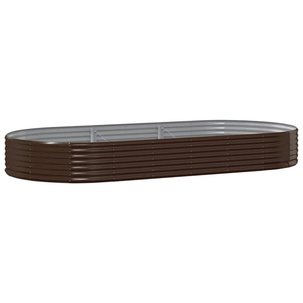 vidaXL Raised Garden Bed Galvanized Steel 296x140x36 cm Brown