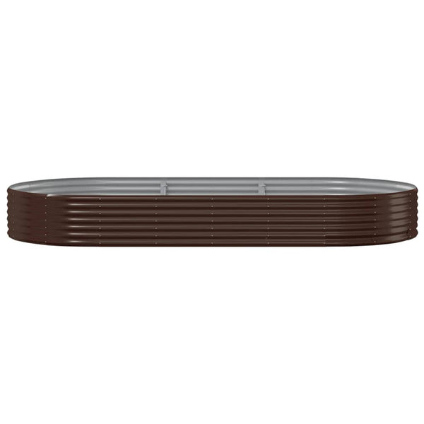 vidaXL Raised Garden Bed Galvanized Steel 296x140x36 cm Brown