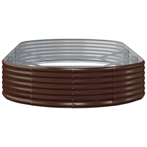 vidaXL Raised Garden Bed Galvanized Steel 296x140x36 cm Brown