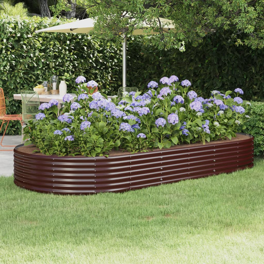 vidaXL Raised Garden Bed Galvanized Steel 296x140x36 cm Brown