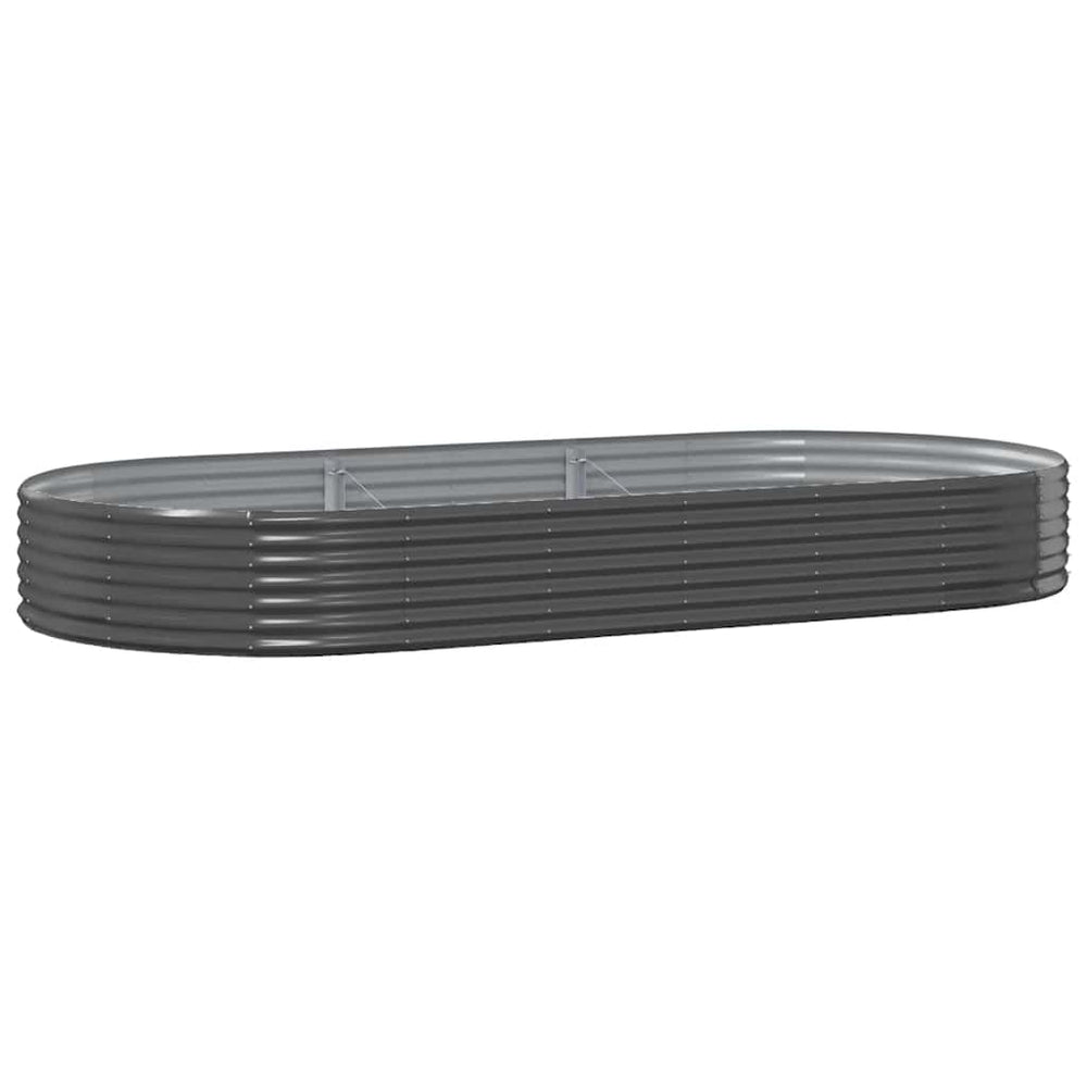 vidaXL Raised Garden Bed Galvanised Steel 296 x 140 x 36 cm Anthracite