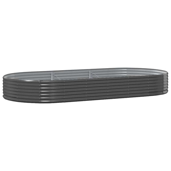 vidaXL Raised Garden Bed Galvanised Steel 296 x 140 x 36 cm Anthracite