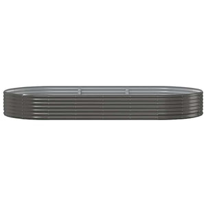 vidaXL Raised Garden Bed Galvanised Steel 296 x 140 x 36 cm Anthracite