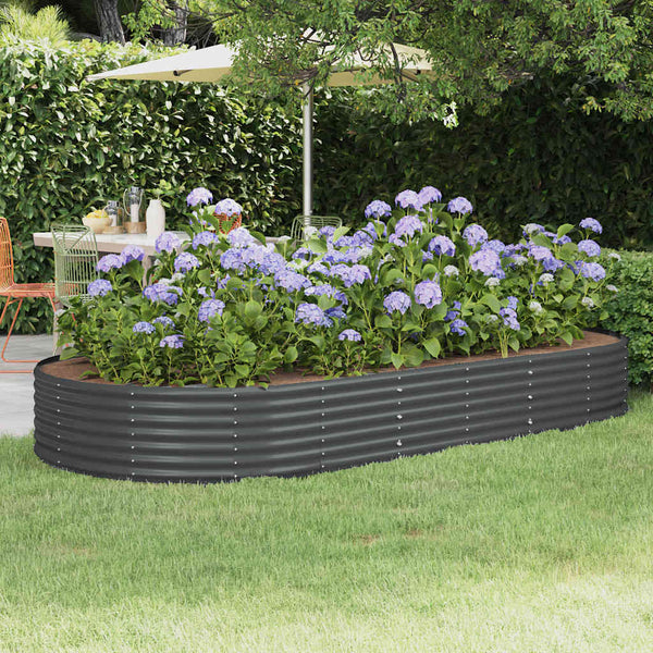 vidaXL Raised Garden Bed Galvanised Steel 296 x 140 x 36 cm Anthracite
