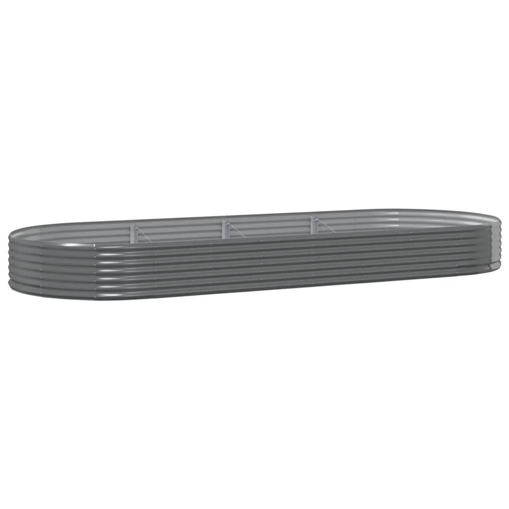 vidaXL Raised Garden Bed Galvanized Steel 373x140x36 cm Grey