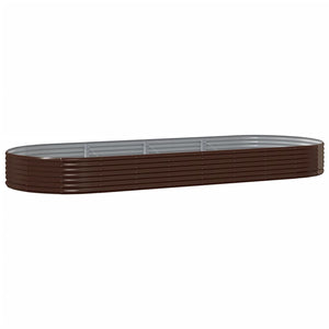 vidaXL Raised Garden Bed Galvanized Steel 373x140x36 cm Brown