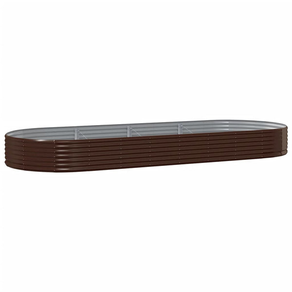 vidaXL Raised Garden Bed Galvanized Steel 373x140x36 cm Brown