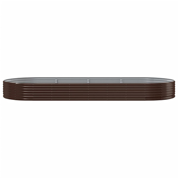 vidaXL Raised Garden Bed Galvanized Steel 373x140x36 cm Brown