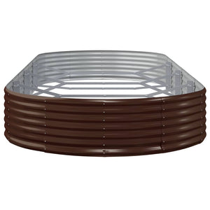 vidaXL Raised Garden Bed Galvanized Steel 373x140x36 cm Brown