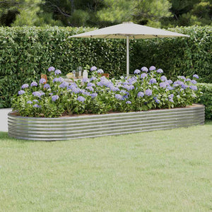 vidaXL Raised Garden Bed Galvanized Steel 373x140x36 cm Silver