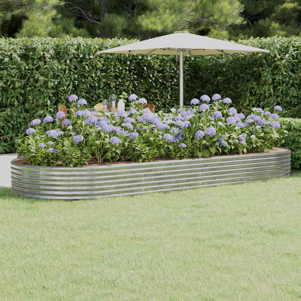 vidaXL Raised Garden Bed Galvanized Steel 373x140x36 cm Silver