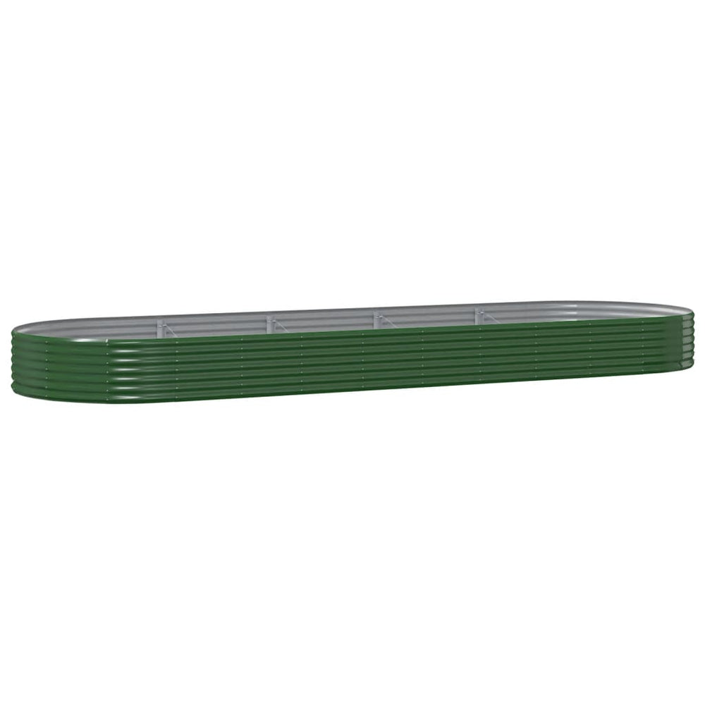 vidaXL Raised Garden Bed Galvanized Steel 450x140x36 cm Green