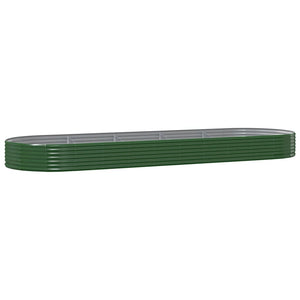 vidaXL Raised Garden Bed Galvanized Steel 450x140x36 cm Green