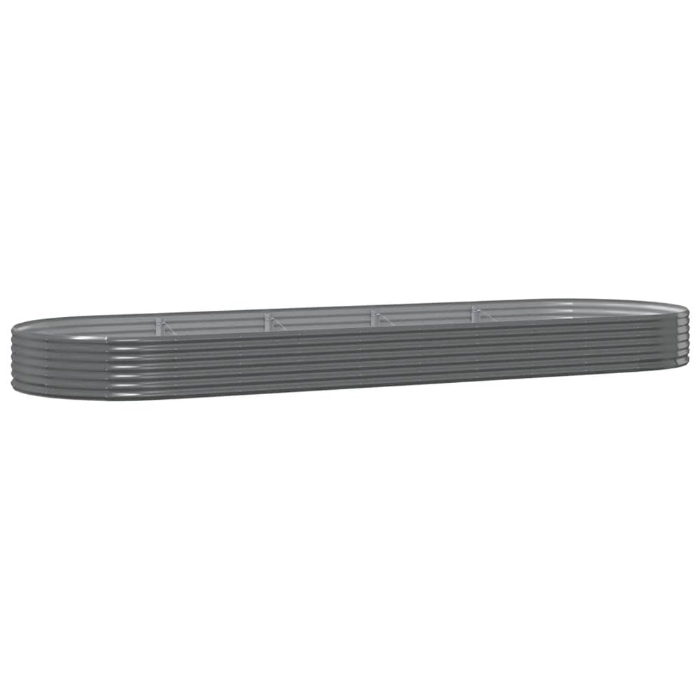 vidaXL Raised Garden Bed Galvanized Steel 450x140x36 cm Gray