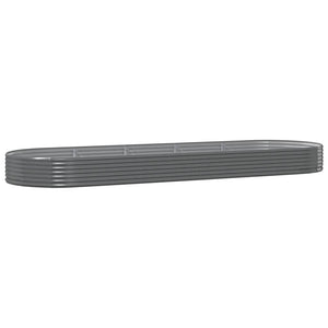 vidaXL Raised Garden Bed Galvanized Steel 450x140x36 cm Gray
