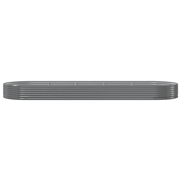 vidaXL Raised Garden Bed Galvanized Steel 450x140x36 cm Gray