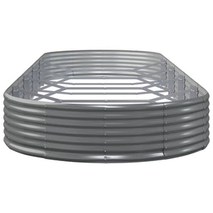 vidaXL Raised Garden Bed Galvanized Steel 450x140x36 cm Gray