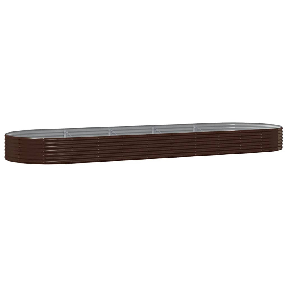 vidaXL Raised Garden Bed Galvanized Steel 450x140x36 cm Brown