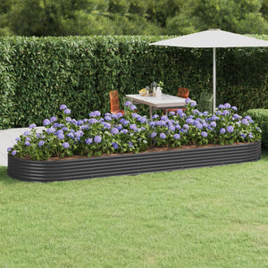 vidaXL Raised Garden Bed Galvanized Steel 450x140x36 cm Anthracite