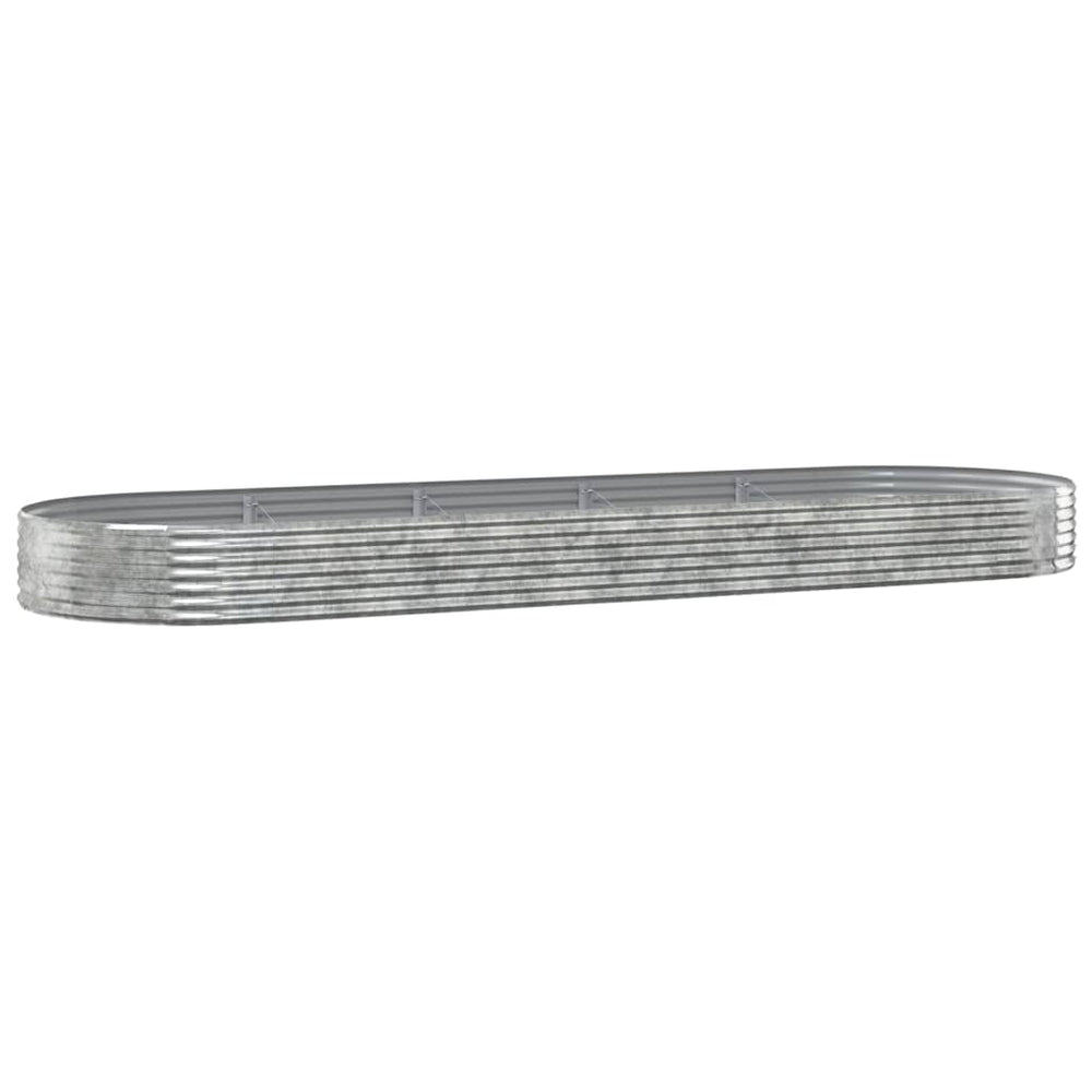 vidaXL Raised Garden Bed Galvanized Steel 450x140x36 cm Silver