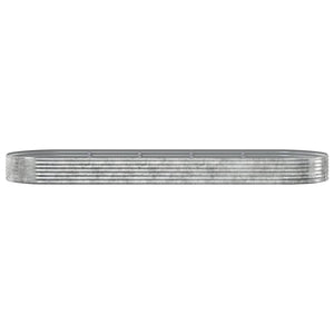 vidaXL Raised Garden Bed Galvanized Steel 450x140x36 cm Silver