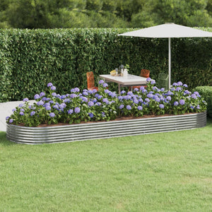 vidaXL Raised Garden Bed Galvanized Steel 450x140x36 cm Silver