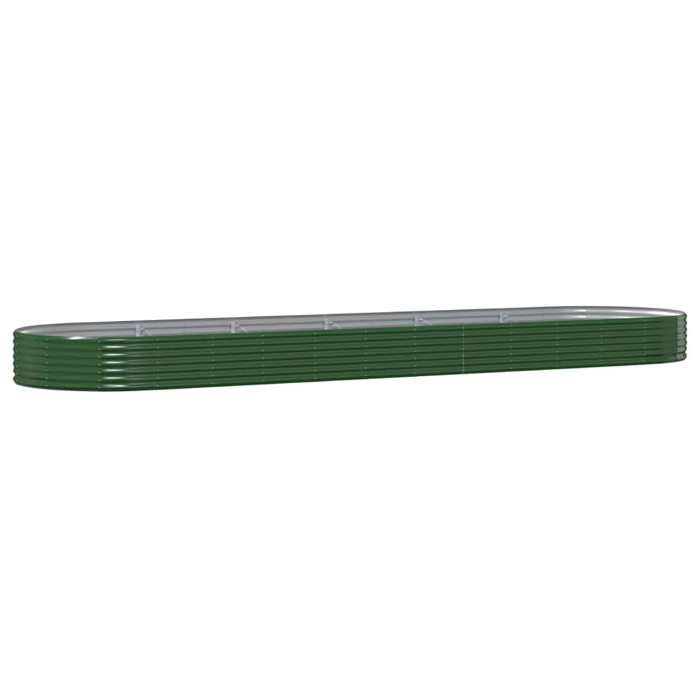 vidaXL Raised Garden Bed Galvanized Steel 523x140x36 cm Green