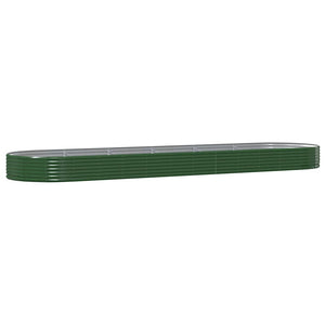 vidaXL Raised Garden Bed Galvanized Steel 523x140x36 cm Green