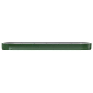 vidaXL Raised Garden Bed Galvanized Steel 523x140x36 cm Green