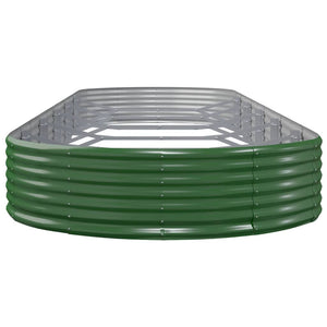 vidaXL Raised Garden Bed Galvanized Steel 523x140x36 cm Green
