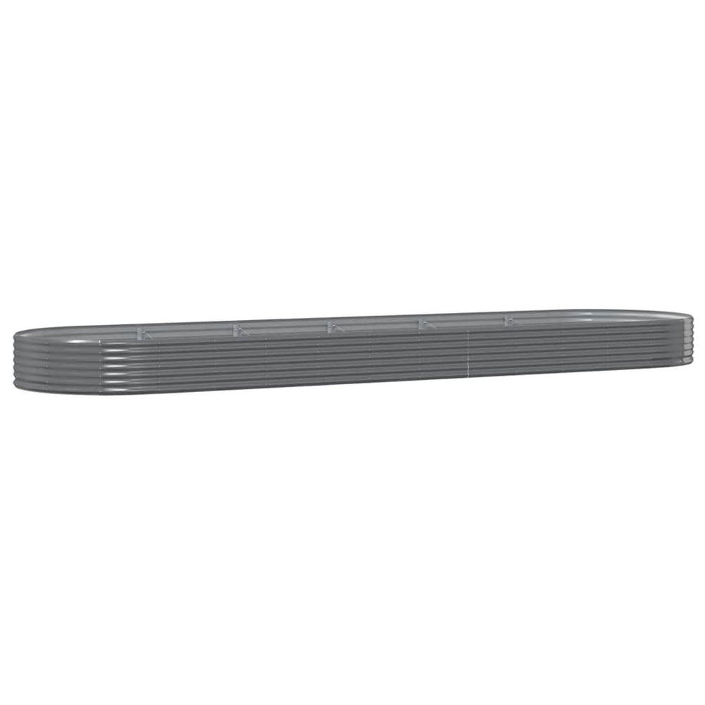 vidaXL Raised Garden Bed Galvanized Steel 523x140x36 cm Grey