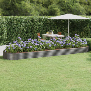 vidaXL Raised Garden Bed Galvanized Steel 523x140x36 cm Grey