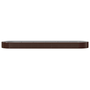 vidaXL Raised Garden Bed Galvanized Steel 523x140x36 cm Brown
