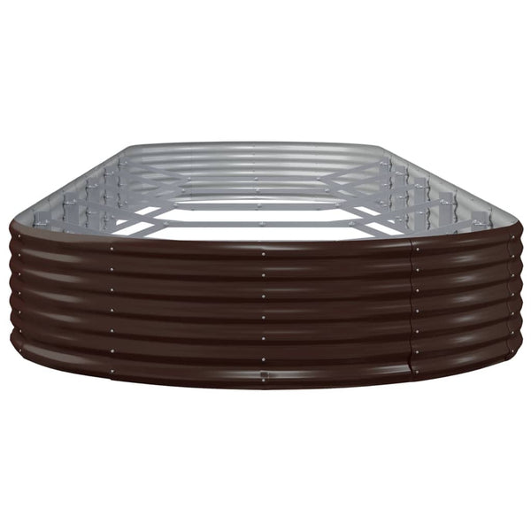 vidaXL Raised Garden Bed Galvanized Steel 523x140x36 cm Brown