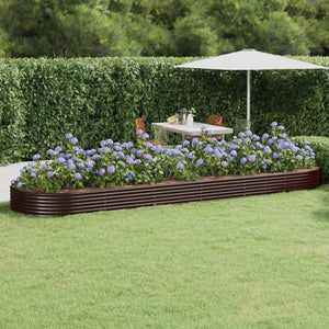 vidaXL Raised Garden Bed Galvanized Steel 523x140x36 cm Brown